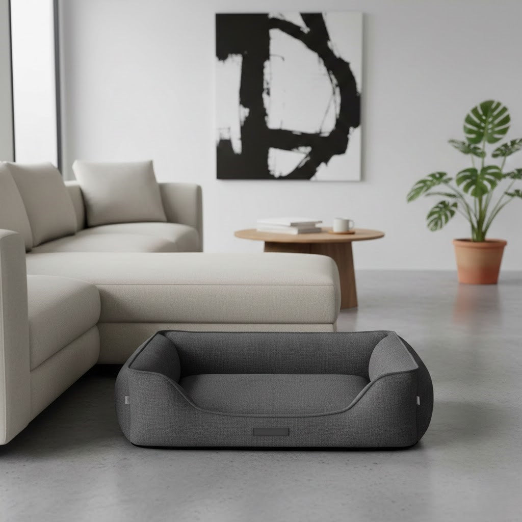 Modern grey memory foam orthopedic dog bed