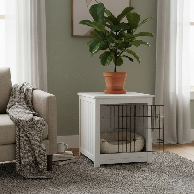 Wooden furniture dog crate end table