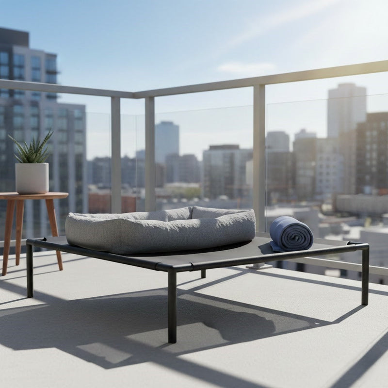 Breathable elevated outdoor dog cot bed