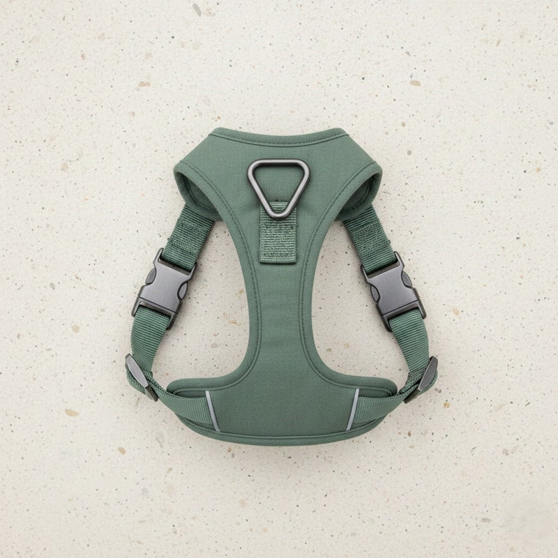 Sage green adjustable no-pull dog harness