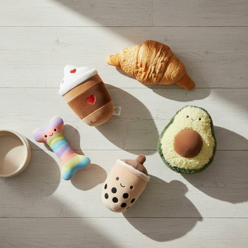 Cute aesthetic squeaky plush dog toys