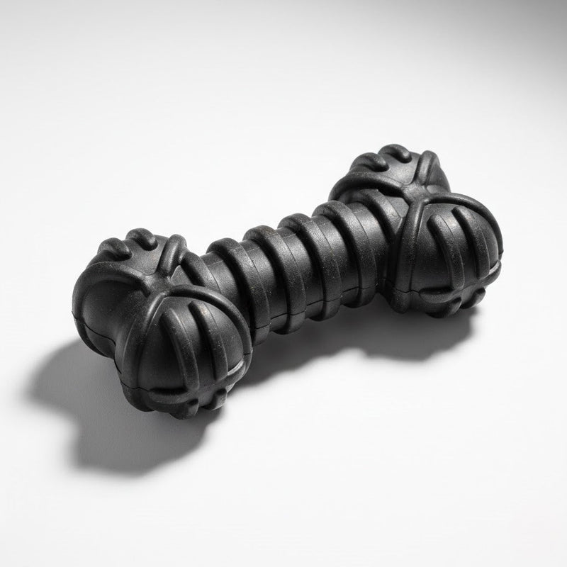 Indestructible rubber chew toy for aggressive chewers