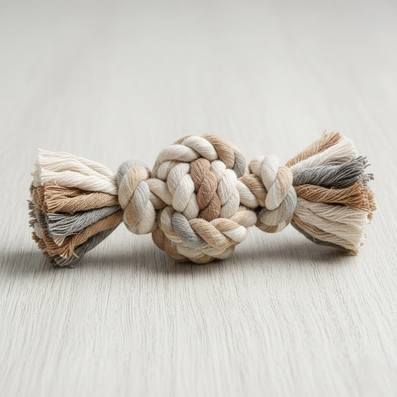 Natural cotton dog rope toy for tug of war