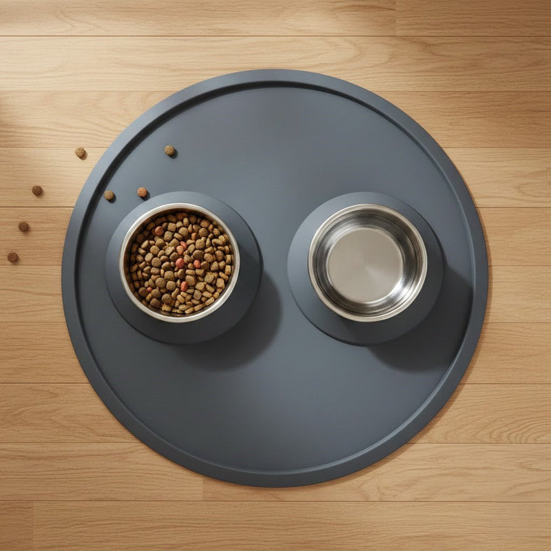 Waterproof silicone dog bowl feeding mat