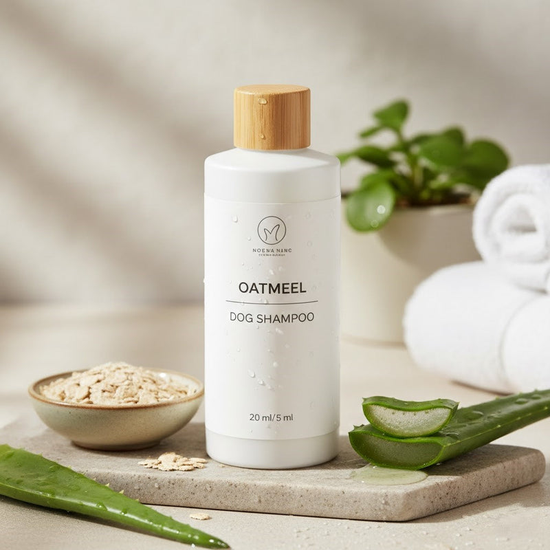 Natural oatmeal dog shampoo for sensitive skin