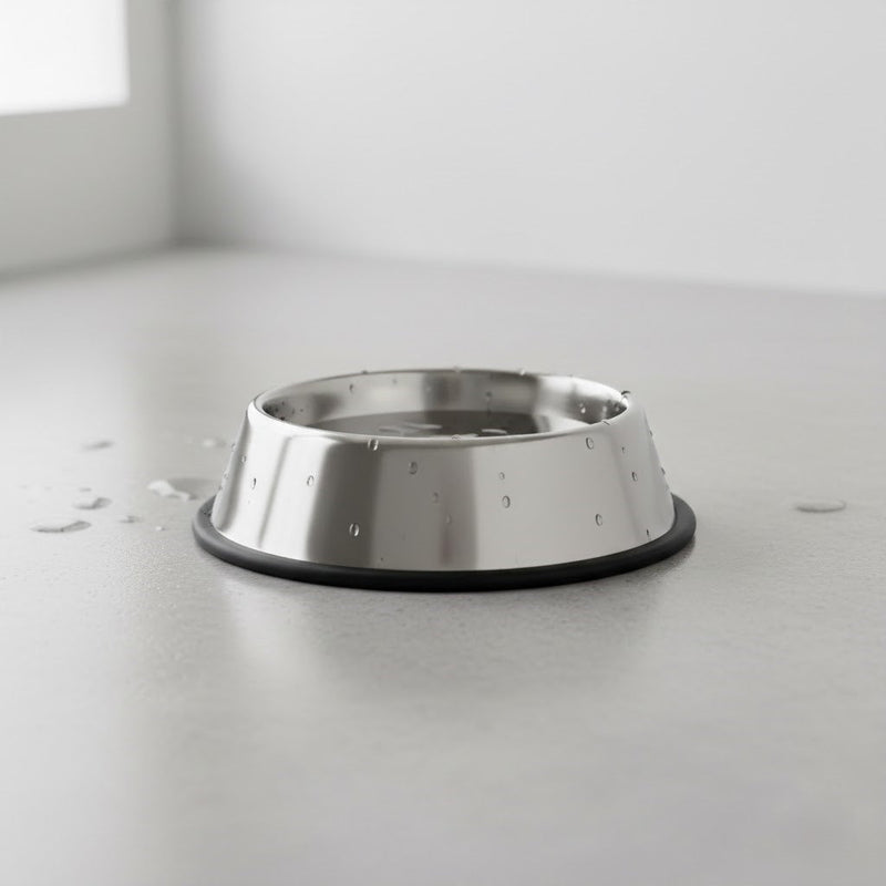 Non-slip stainless steel dog bowl