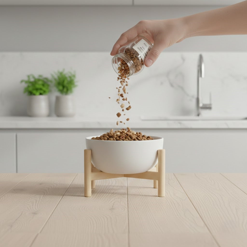 Freeze-dried raw meat dog food topper