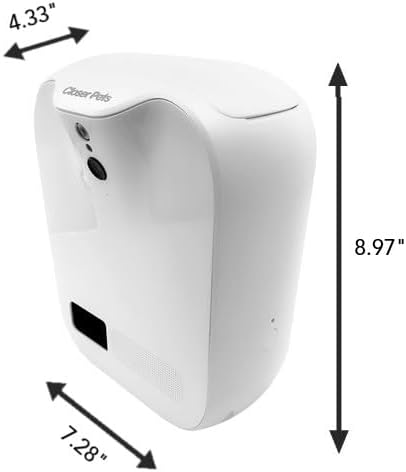 Closer Pets TreatView Pet Indoor Security Camera with Phone App (iOS/Android Compatible), with Night Vision and Built-in Treat Dispenser