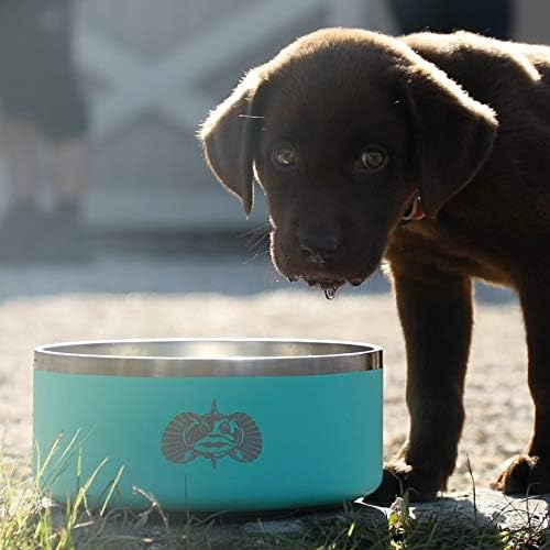 Toadfish Non-Tipping Dog Bowl - Double-Walled Stainless Steel Insulated - Smart-Grip Technology - Includes Cover - Pet Food & Water Dish - White