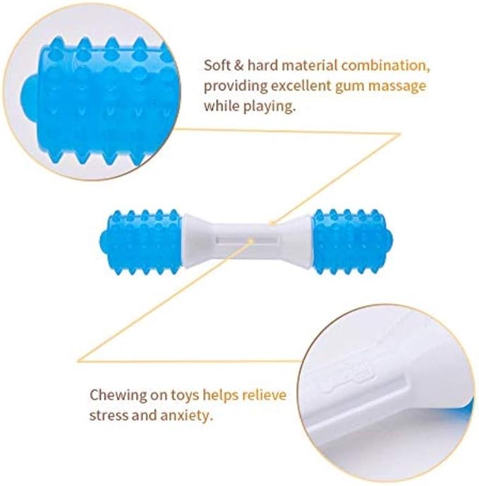 Puppy Teething Chew Toys up to 88 Lbs Dog Dental Chew Toys for Gentle Chewers Promotes Dental Health Reduces Teething Discomfort Boredom Freshen Breath Made W/PU Rubber 7 Inches