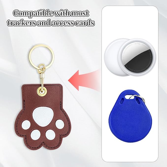 Leather Keychain Case Holder Compatible with Apple AirTag, GPS Airtag Keychain Finder Tracker with Key Ring, Anti-Scratch Protective Air Tag Cover | Leather, GPS, Airtag Keychain, Finder Tracker, with Key Ring, Anti-Scratch