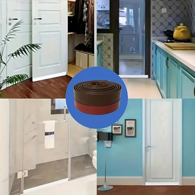 1-Pack Door Draft Stopper – Under Door Sweep for Interior & Exterior Doors, Weatherproof Seal for Noise, Dust & Cold Air Insulation, Garage & Window Draft Guard, 1.4" W x 39.3" L, Black