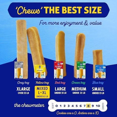 Himalayan Dog Chew Variety Pack Yak Cheese Dog Chews, The Better-for-You Chew, 100% Natural Long Lasting, Healthy Dog Treats, Lactose & Grain Free, Protein Rich, for Dogs 65 Lbs & Smaller, 4-Count