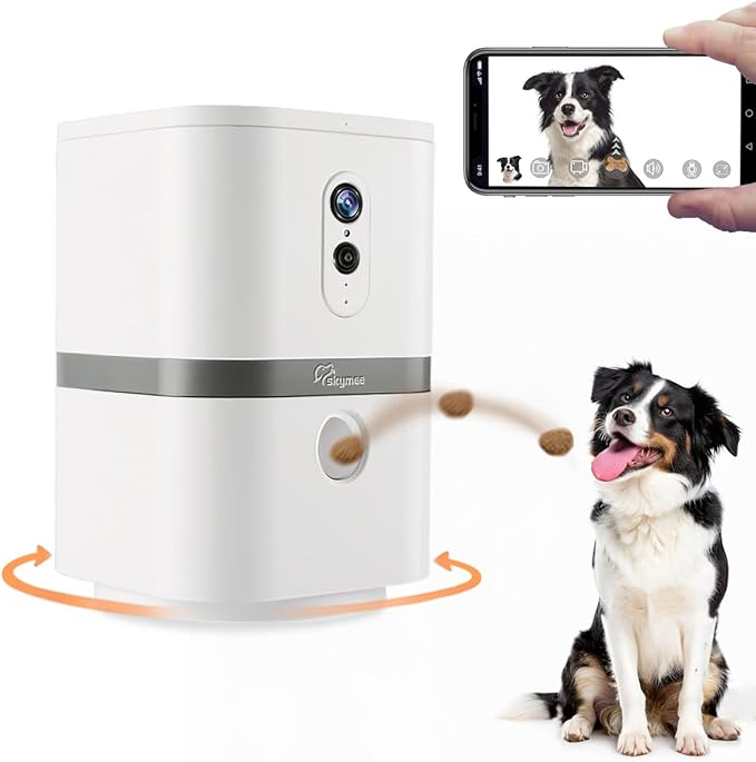 Petalk AI II Dog Camera Automatic Treat Dispenser, 5G WiFi Pet Camera with 180° Pan Full-Room View