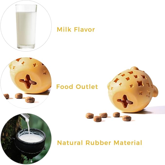 MewaJump Stuffed Dog Toy Treat Dispenser Dog Toy Puzzle Rubber Chew Toys Treat Food Dispensing Toys for Teeth Cleaning Ball Interactive Enrichment Toys for Puppy, Small, Medium, Large Breeds