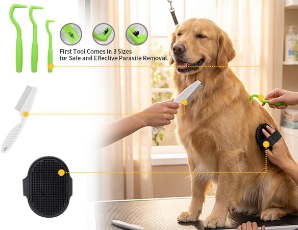 Pet Hair Removal Glove, 2026 Newly Upgraded Electrostatic Pet Hair Remover Glove with Comb,Pet Massage Tool,Pet Hair Remover Tool for Cats & Dogs,Couch,Curtain, Clothing, Carpet, Car Seat(2pcs)