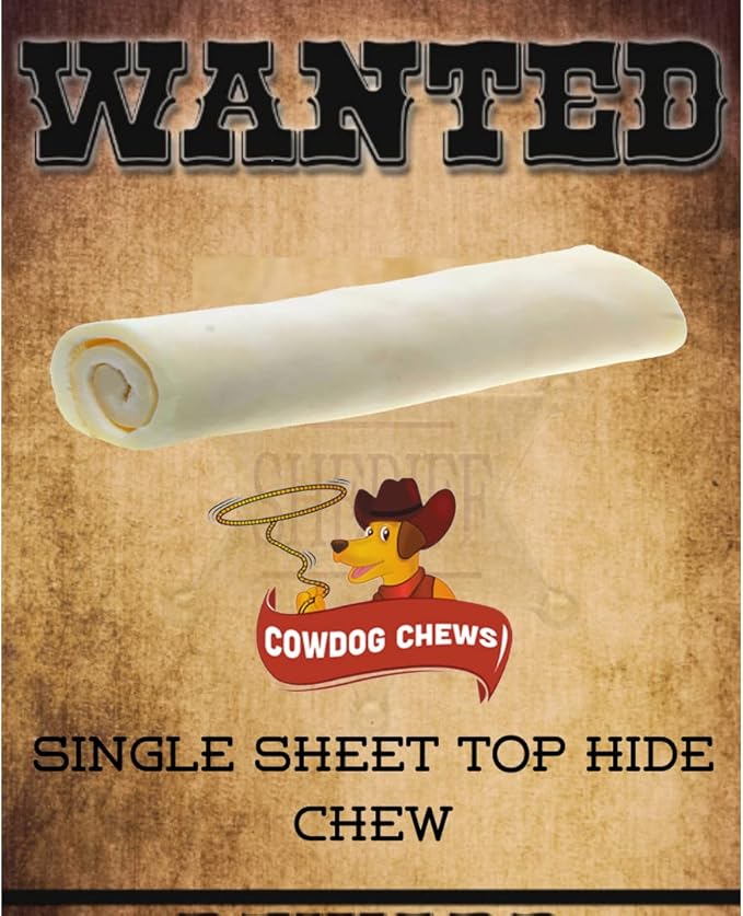 Cowdog Chews Retriever Roll 9-10 inch All Natural Rawhide Dog Treat (5 Pack)