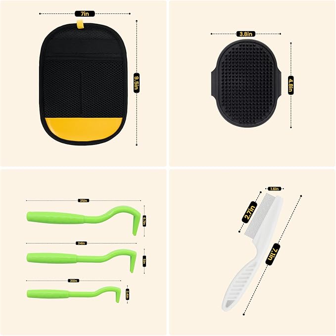 Pet Hair Removal Glove, 2026 Newly Upgraded Electrostatic Pet Hair Remover Glove with Comb,Pet Massage Tool,Pet Hair Remover Tool for Cats & Dogs,Couch,Curtain, Clothing, Carpet, Car Seat(2pcs)