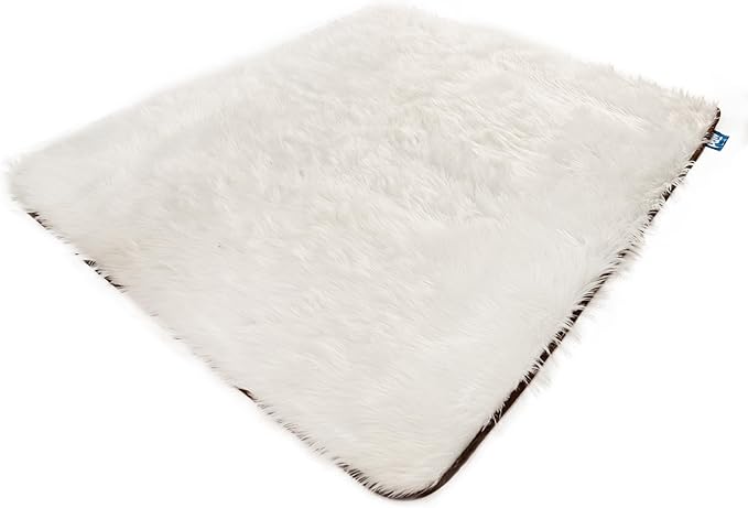 PupProtector Waterproof Throw Blanket for Dogs and Cats, Pet Blanket Cover for Couches, Sofas, Beds, Car Seats, Furniture, Calming Soft Faux Fur, Polar White, Original (60" L x 50" W)