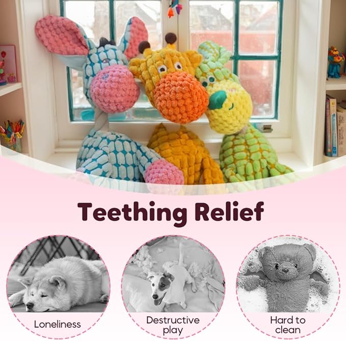 Indestructible Dog Toy, 2026 New Dog Toys for Aggressive Chewers Small Medium Large Breed, Interactive Squeaky Christmas Dog Toys Pet Plush Toy for Teething (Orange+Green)