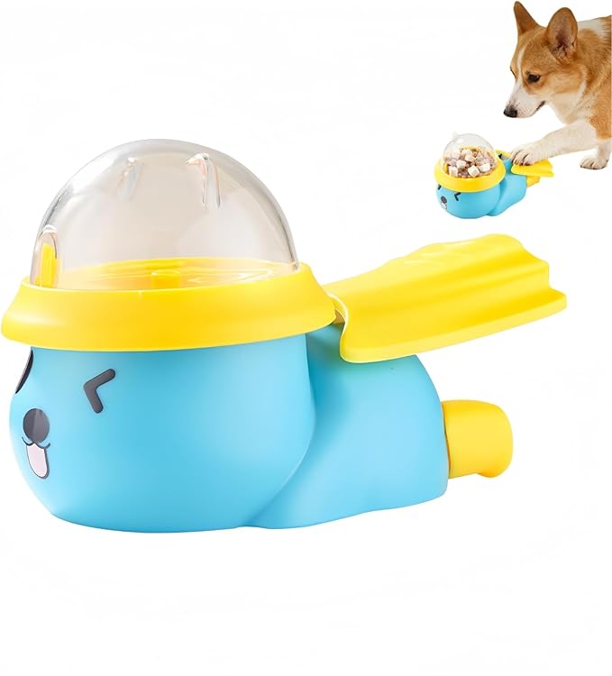 Yaindhi Dog Interactive Treat Dispenser Toy, Interactive Cat Dog Puzzle Toy, Dogs Food Treat Feeding Dispenser for Healthy Eating for Small & Medium (Blue/Yellow)