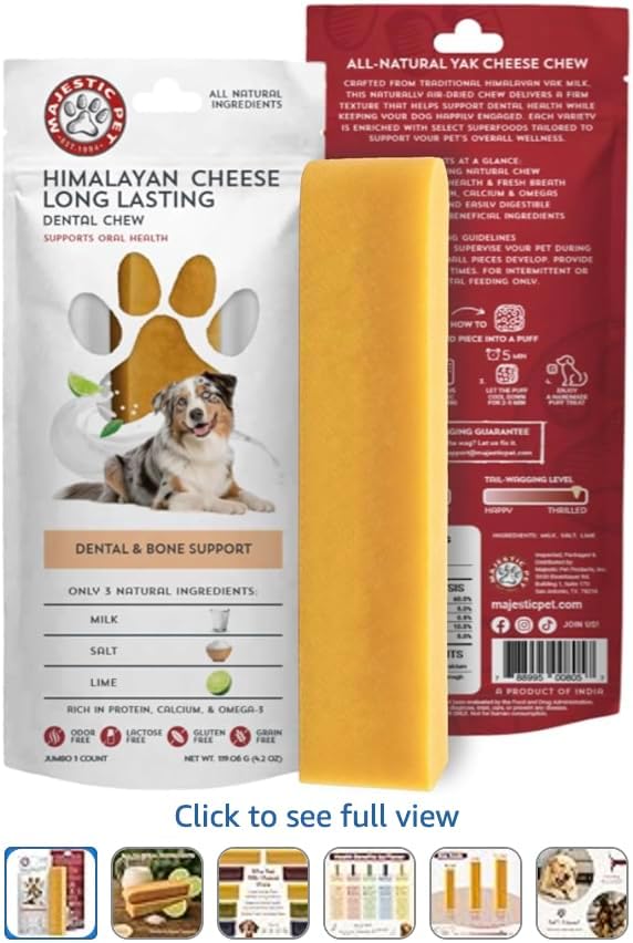 Majestic Pet Himalayan All-Natural Yak Style Cheese Dog Chews Made w/ 100% Cows Milk- Long Lasting Dental Chew for Dogs - Healthy Pet Treats w/Beneficial Ingredients (Variety Pack, Regular, 5 Pack)