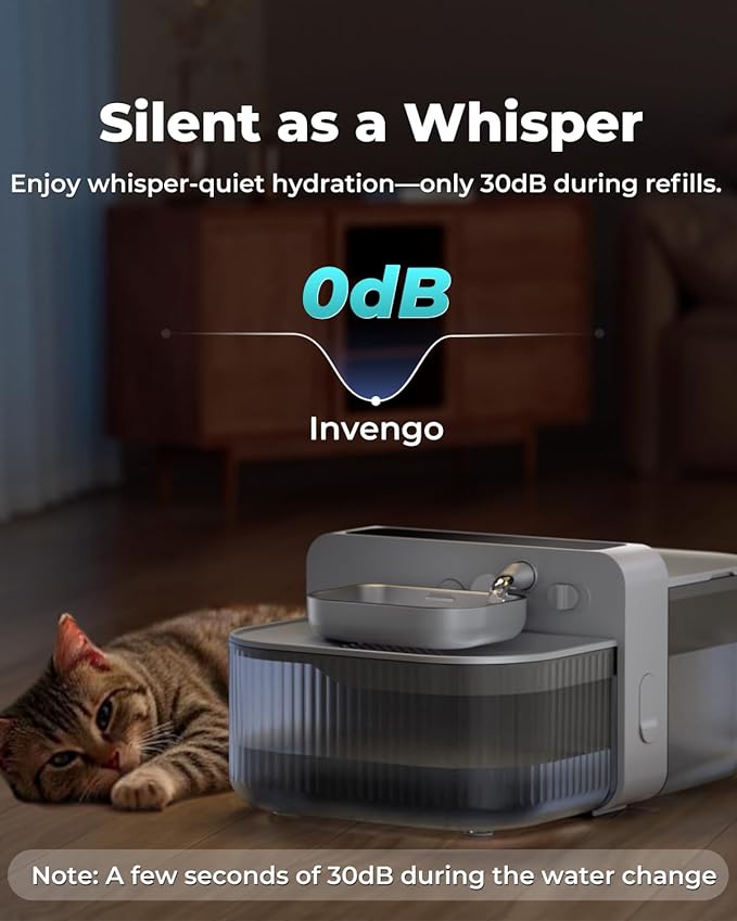 No-Filter Wireless Cat Water Fountain, 3.5L Stainless Steel Pet Fountain for Cats & Dogs – Wastewater Separation, Auto Refill, Ultra-Quiet 3000mAh Battery, Indoor Smart Water Dispenser