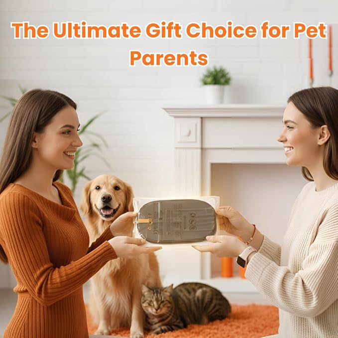 Pet Hair Removal Glove for Cats & Dogs with Silicone Pet Toothbrush – Reusable Magic Brush – Five-Finger Electrostatic Pet Hair Remover Glove for Laundry, Couch, Carpet & Car Seat