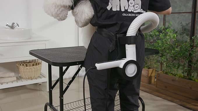 duz V3 Mobile Pet Dryer Kit: 2-in-1 Quiet Portable & Hands-Free Dryer with Holster, Stress-Free Drying for Dogs and Cats, Ideal for Professional Mobile Groomers
