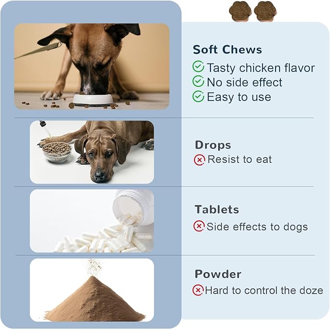 Calming Chews for Dogs with Natural Plant Extracts for Fireworks, Storms, Thunder, Barking, Separation, 200 Count