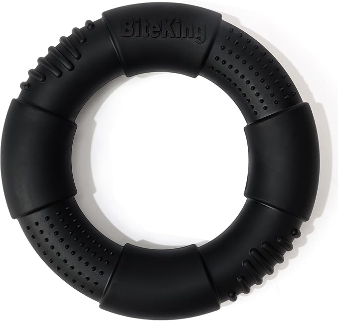 Natural Rubber Dog Ring Toy for Large Aggressive Chewers - Lifetime Replacement - Indestructible Tug Fetch Toy for Large Breed - Durable Tough Dog Chew Toy for Super Chewer, Black