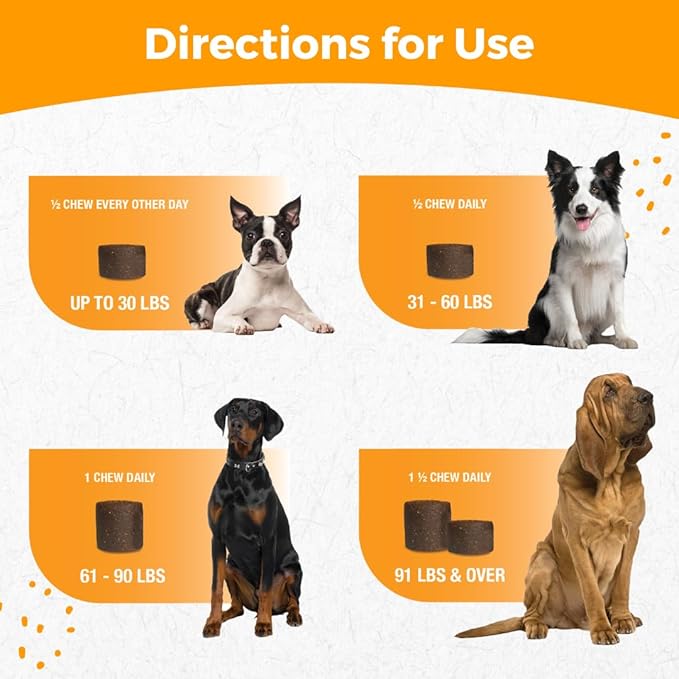 Progility Maximum Strength Hip & Joint Supplement for Large Dogs – Daily Mobility & Joint Support with Eggshell Membrane, Glucosamine, Chondroitin, & MSM, Soft Chews (60 Count)