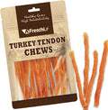 AFreschi Turkey Tendons for Dogs, USA-Sourced, Healthy Dog Treats, Rawhide-Free Puppy Chews, All Natural, Hypoallergenic Dog Treats, Classic Series, Soft Strips with Pumpkin, 3.5 oz Pack
