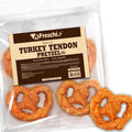 AFreschi Turkey Tendons for Dogs, USA-Sourced, Healthy Dog Treats, Rawhide-Free Puppy Chews, Long Lasting, All Natural, Hypoallergenic Dog Treats for Large Breeds, 10 oz Pack Pretzel (L)