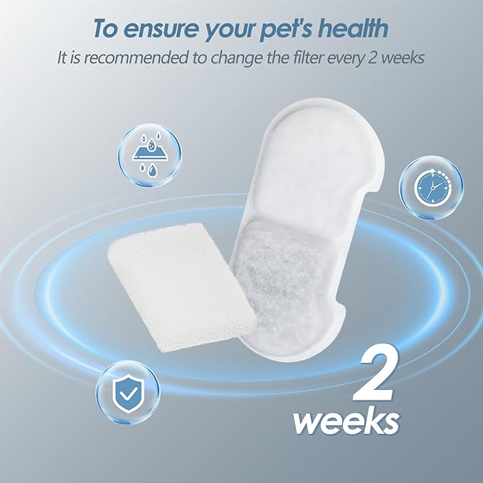 Stainless Steel Cat Water Fountain, 101oz/3L Automatic Pet Water Fountain, Dog Water Fountain for Cats, Small Dogs (The Set Only Include Official 8 Packs Replacement Filters & Sponges)