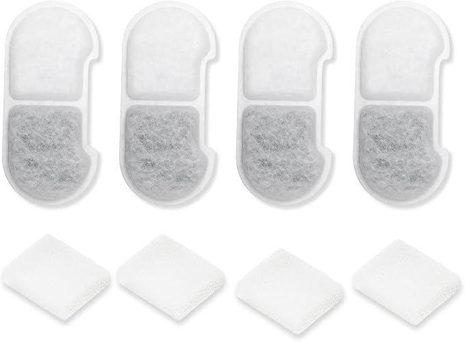 Stainless Steel Cat Water Fountain, 101oz/3L Automatic Pet Water Fountain, Dog Water Fountain for Cats, Small Dogs (The Set Only Include Official 4 Packs Replacement Filters & Sponges)