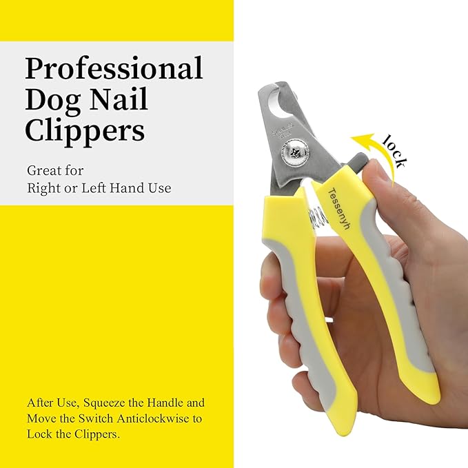 Professional Dog Nail Trimmers, Dog Nail Clippers for Large & Medium Dogs, with Safety Lock and Protective Guard for Safe and Effective Grooming
