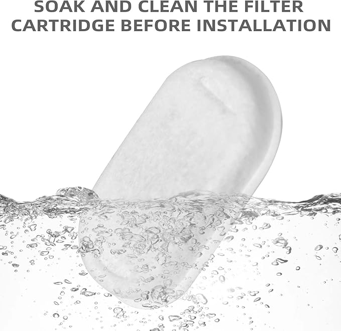 Cat Water Fountain Filter Compatible with Stainless Steel Dispenser, Efficient Filtration with Coconut Shell Activated Carbon and Fresh Water (12 Filters+12 Sponges)