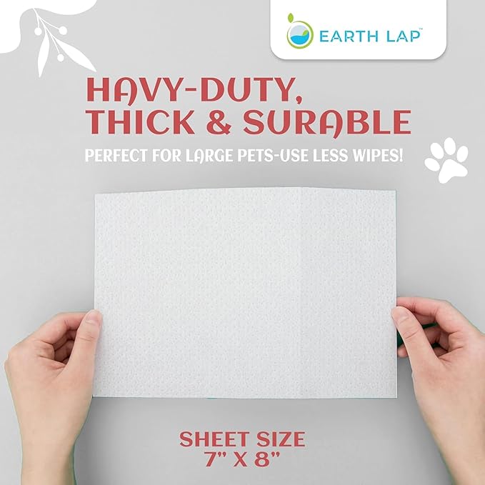 100% Biodegradable Premium Pet Wipes | Grooming Wet Wipes for Dogs, Cats, Puppies & Small Pets | Dry Bathing, Grooming Paws, Body, Ears and Butt, Fragrance-Free 300 Count (100 * 3 Pack)
