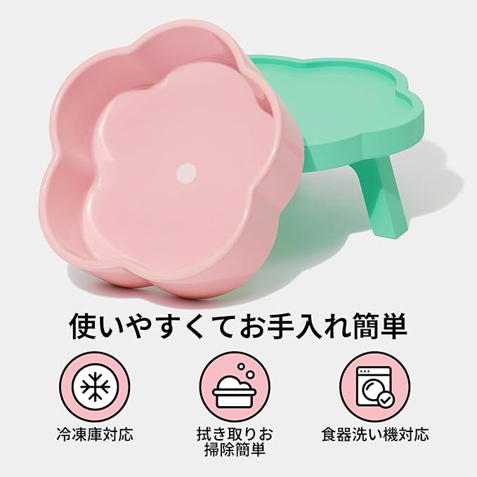 VETRESKA Elevated Dog Bowls Large Breed, 40OZ Ceramic Raised Dog Bowl with Bamboo Stand, Flower-Shaped Food Water Bowl Feeding Dish Bowls for Medium/Large Dogs and Cats