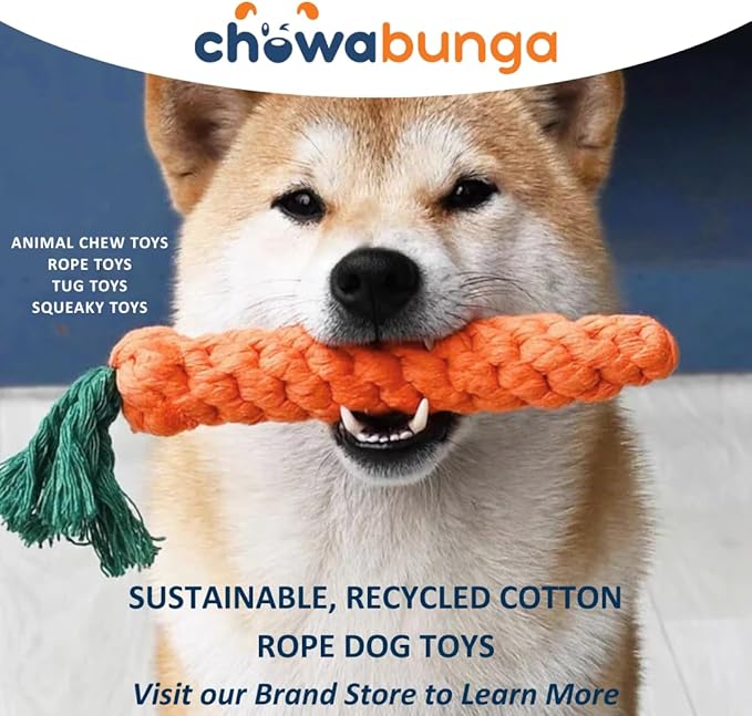 Sunny The Duck Dog Toy Yellow Duck Handmade Eco Cotton Rope Calming Dog Toy with Natural, Non-Toxic Dyes - Safe Toy for Dogs Small & Medium Breed