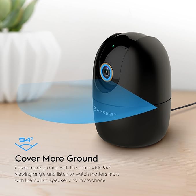 Amcrest 4MP WiFi Camera Indoor, Dog Camera, Sound & Baby Monitor, Human & Pet Detection, Motion-Tracking, w/ 2-Way Audio, Pan/Tilt Wireless IP Camera, Night Vision, Smart Home ASH41-B