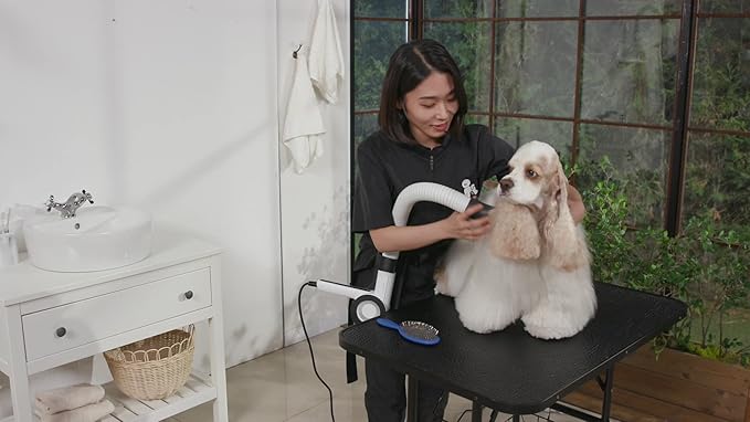 duz V3 Mobile Pet Dryer Kit: 2-in-1 Quiet Portable & Hands-Free Dryer with Holster, Stress-Free Drying for Dogs and Cats, Ideal for Professional Mobile Groomers