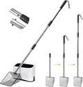 Metal Cat Litter Scoop with Holder, 43" Extendable Long Handle Cat Scooper for Litter Box, Solid & Durable, Deep Shovel for Fast Sifting, Large Pet Pooper Scooper for Kitty/Outside Dog Poop