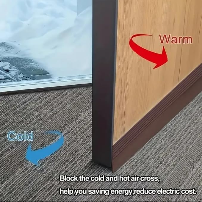 1-Pack Door Draft Stopper – Under Door Sweep for Interior & Exterior Doors, Weatherproof Seal for Noise, Dust & Cold Air Insulation, Garage & Window Draft Guard, 1.4" W x 39.3" L, Black