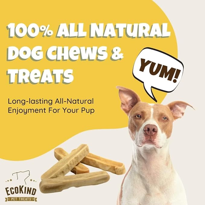 EcoKind Premium Gold Yak Cheese Himalayan Dog Chews, Dog Treats Large Breed, All Natural, High Protein Dog Chew, Bacon, Large - 3 Chews