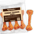 A Freschi srl Turkey Tendons for Dogs, Long-Lasting, Hypoallergenic Rawhide Alternative, Human Grade, Healthy Puppy Chews, Natural Dog Treats for Large Dogs, Bone (L), 4 Count Pack