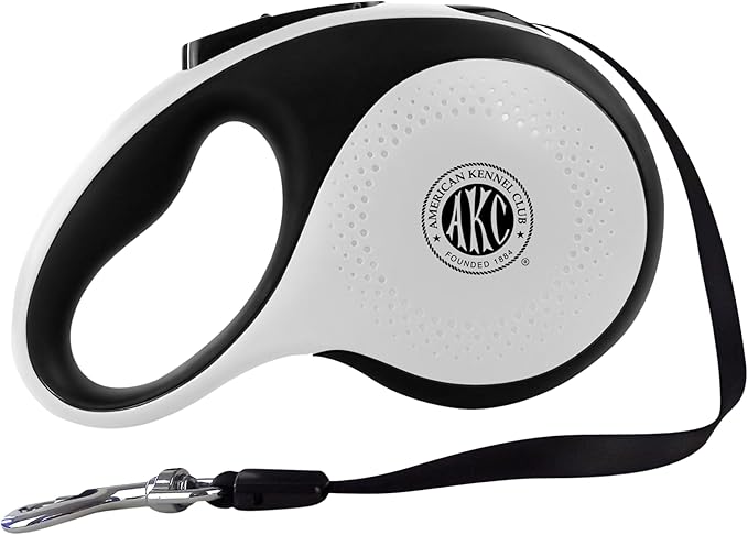 American Kennel Club Retractable Dog Leash, 16.4ft, Tangle-Free, Ergonomic Grip, One-Hand Brake, for Medium & Large Dogs up to 66