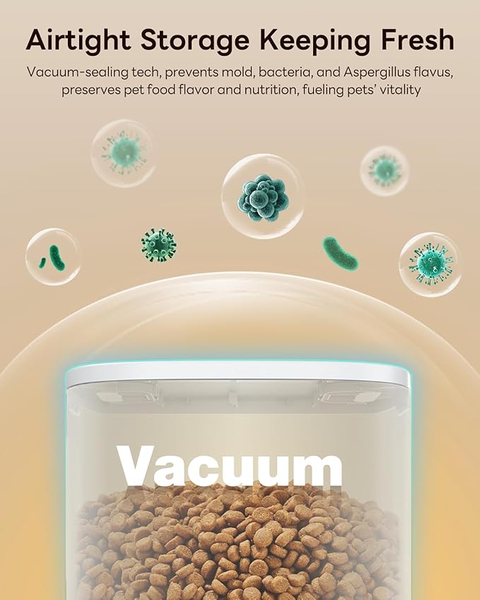 15L Automatic Dog Feeder for Large Breed, 2026 Vacuum-Sealed Storage Airtight 100% Freshness Timed Auto Dog Food Dispenser, Anti-Blockage, Support up to 0.86in Dry Pet Food, Stainless Steel Bowl