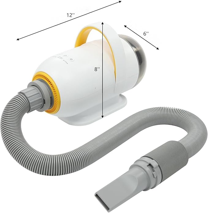 Dog Hair Dryer, 1600W High Velocity Pet Blow Dryer, Professional Pet Dog Grooming Blower Force Dryer with Adjustable Speed Temperature Hair Drying Machine